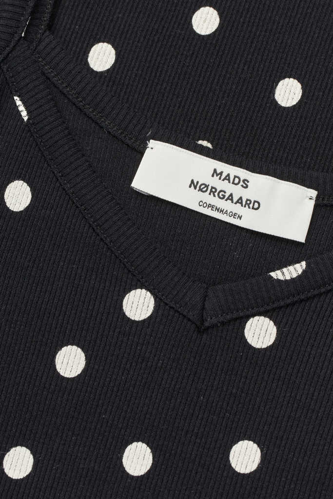 2x2 Cotton Delkissa Dress AOP - Dot AOP Black - Mads Nørgaard