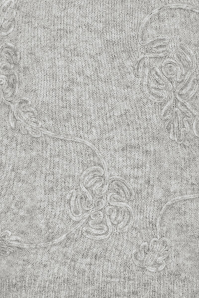3D Flower Knit - Light Grey Melange - ROTATE