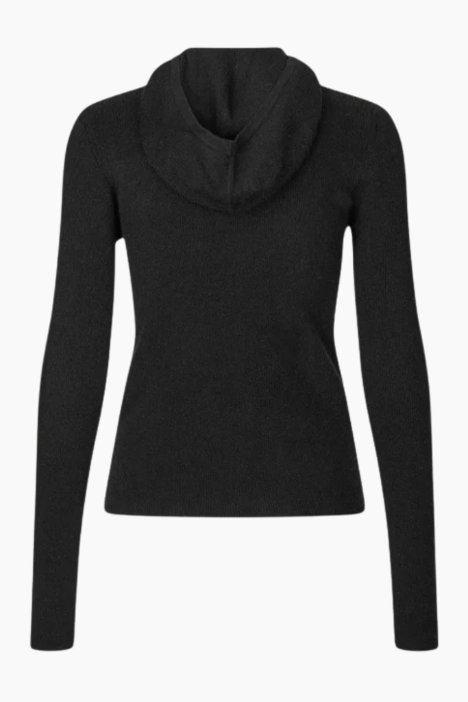 Alanis Hood Knit - Black - Oval Square