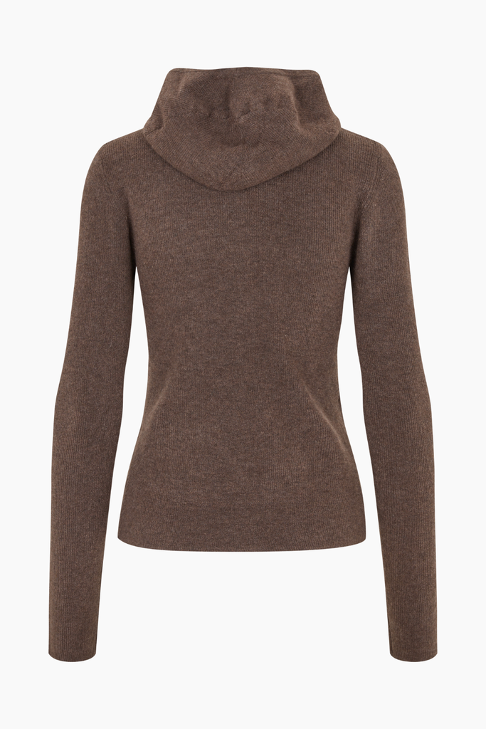 Alanis Hood Knit - Brown - Oval Square