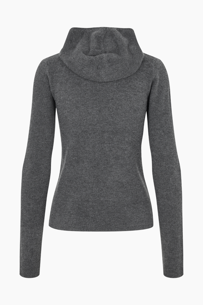 Alanis Hood Knit - Dark Grey - Oval Square