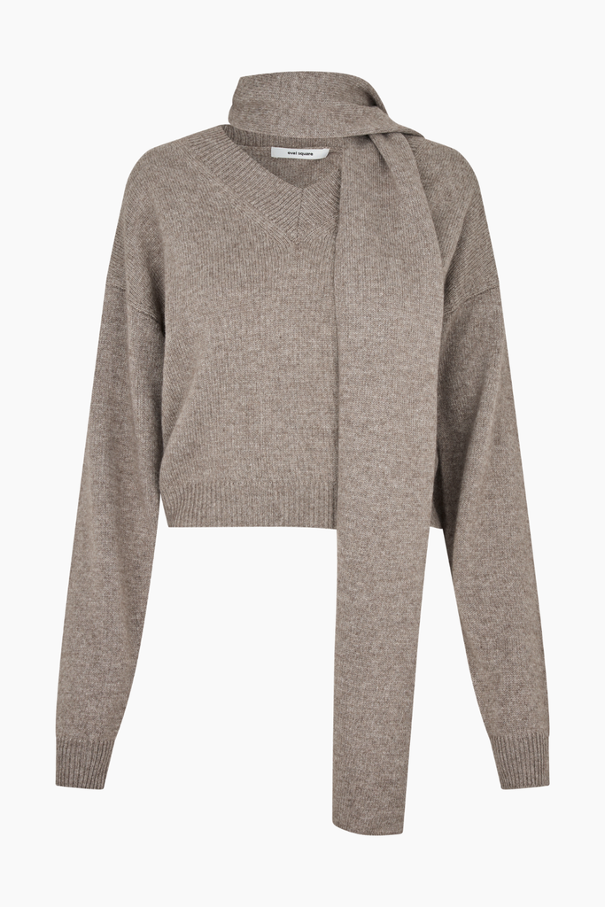 Alvin V-neck Jumper - Coca Mocha - Oval Square