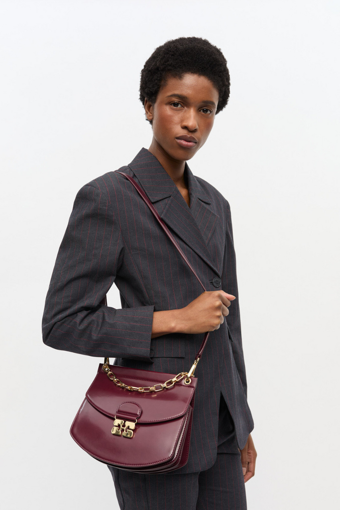 Apo-G Bag Small Box Chain A6744 - Tawny Port - GANNI