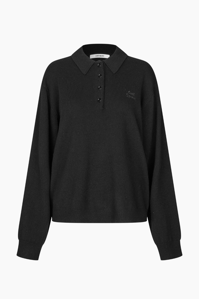 Avar Knit Polo - Black - Oval Square