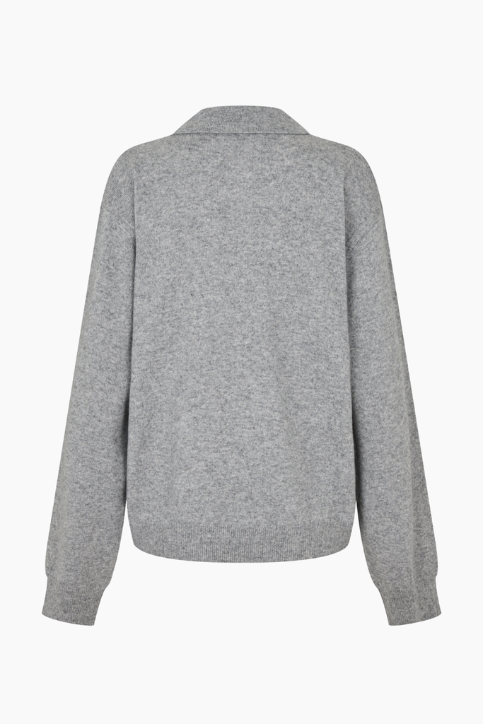Avar Knit Polo - Grey Melange - Oval Square
