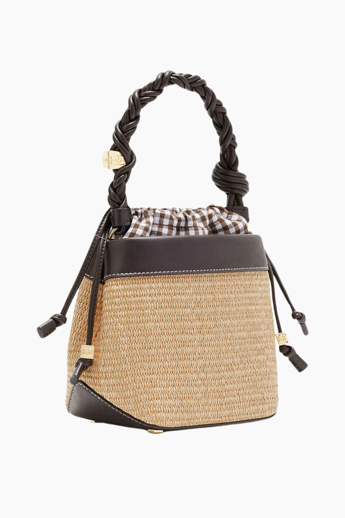 Bou Bucket Raphia C2080022 - Seal Brown - GANNI