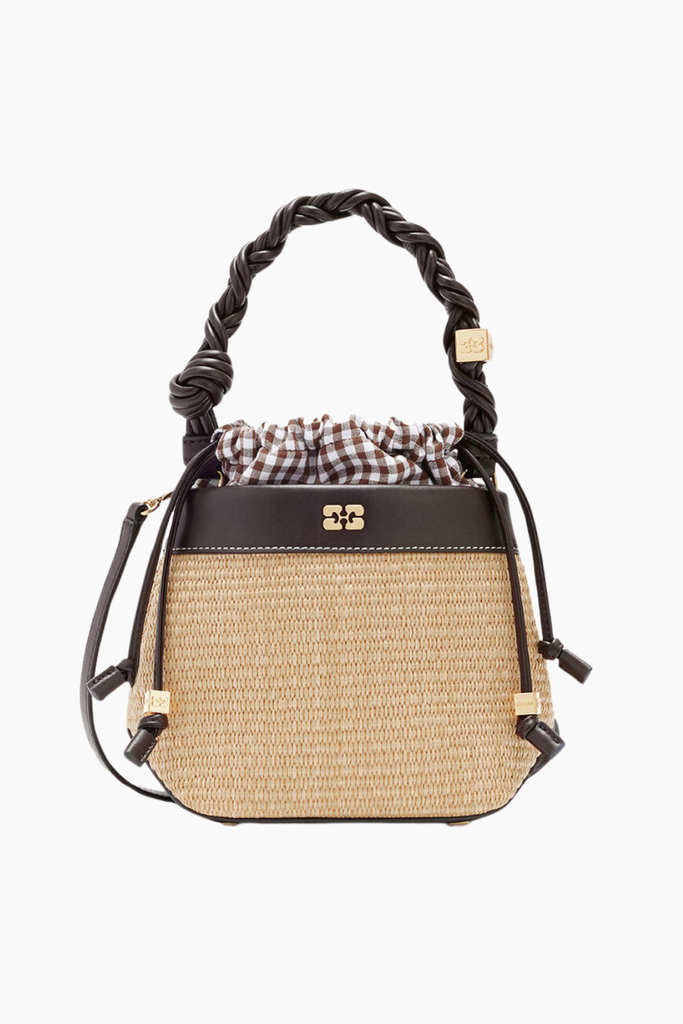 Bou Bucket Raphia C2080022 - Seal Brown - GANNI