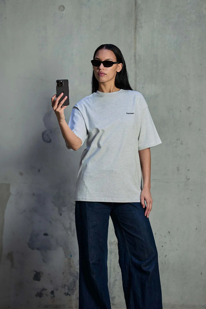 Box Fit Heavy Logo - Cloudy Grey - bareen