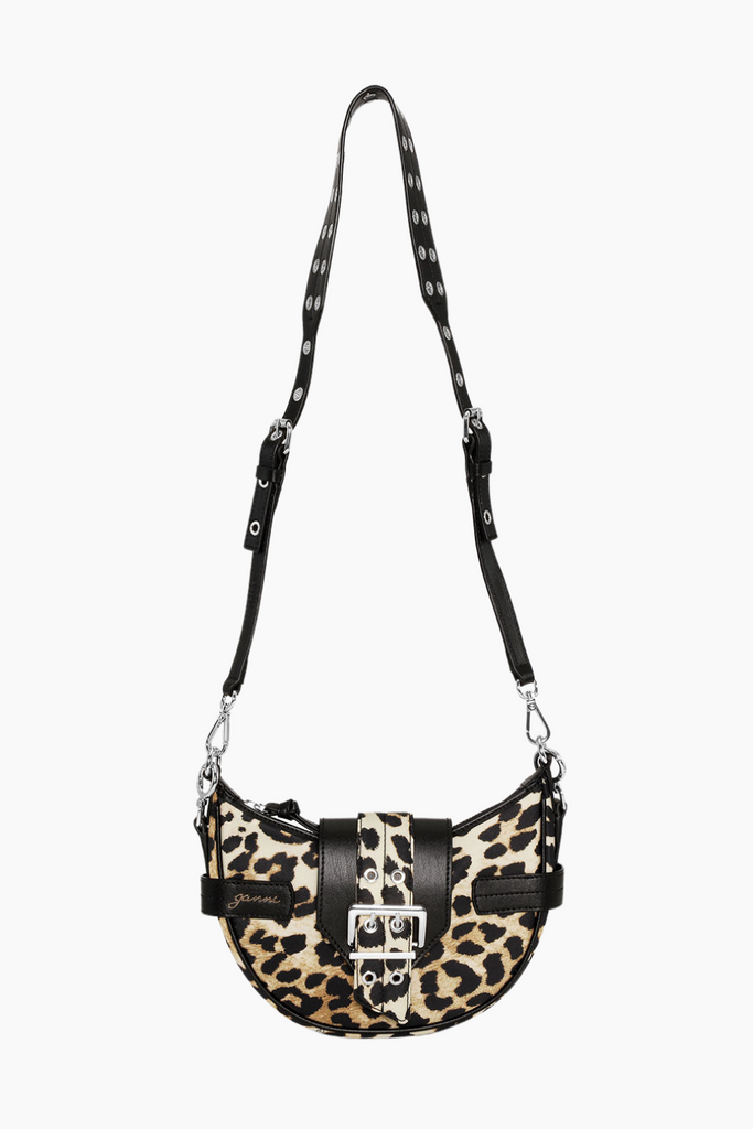 Bucky Bag Small Crossbody Nylon Print A6531  - Leopard - GANNI