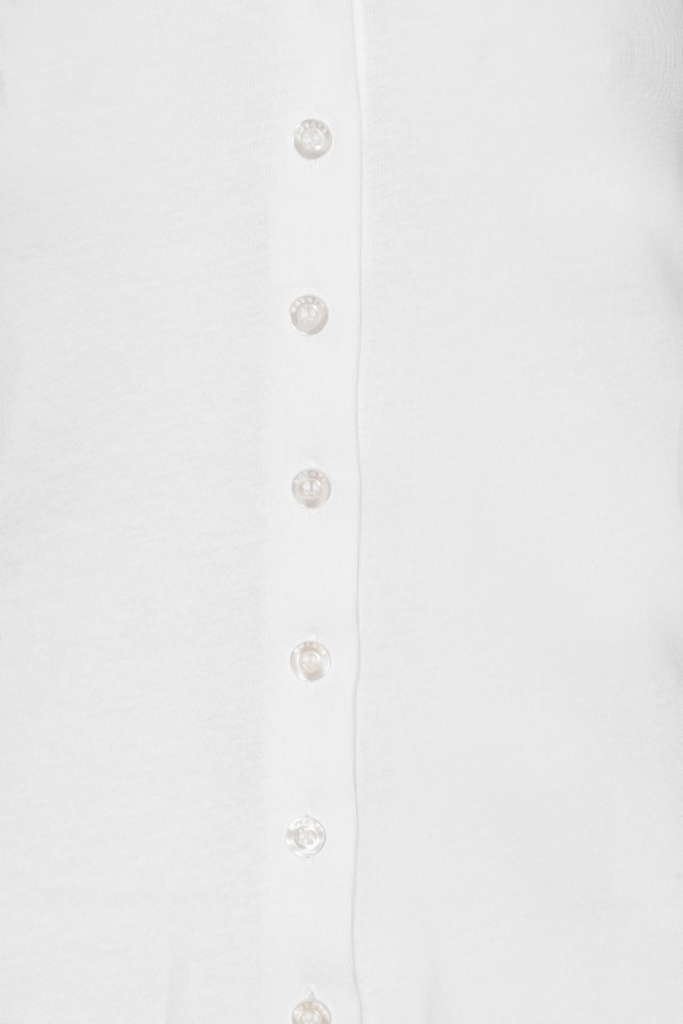 Buttoned LS Top - Bright White - Rotate