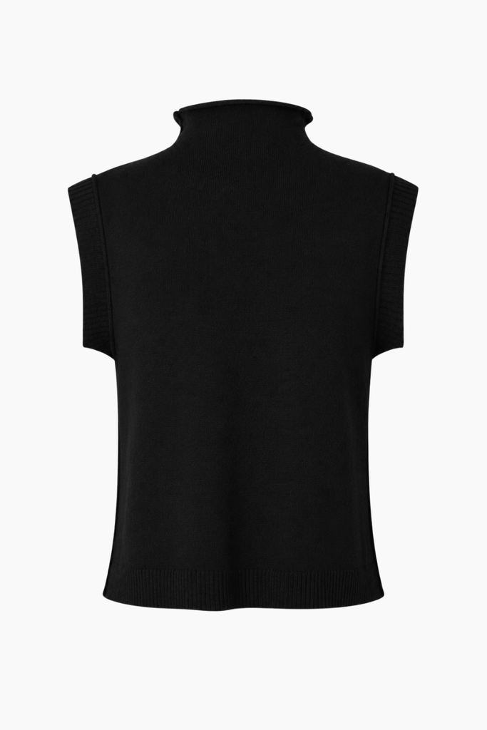 Carla High Neck Top - Black - Oval Square