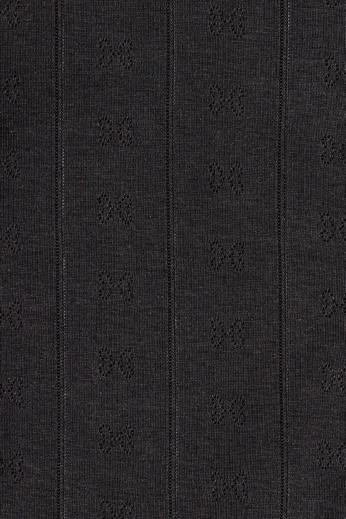 Compact Pointelle Rib Jersey LS Button Top A1040449 - Black - GANNI
