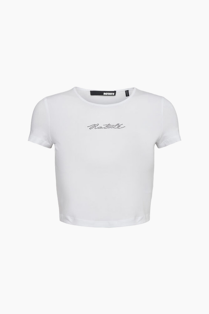 Cropped T-shirt - Bright White - ROTATE