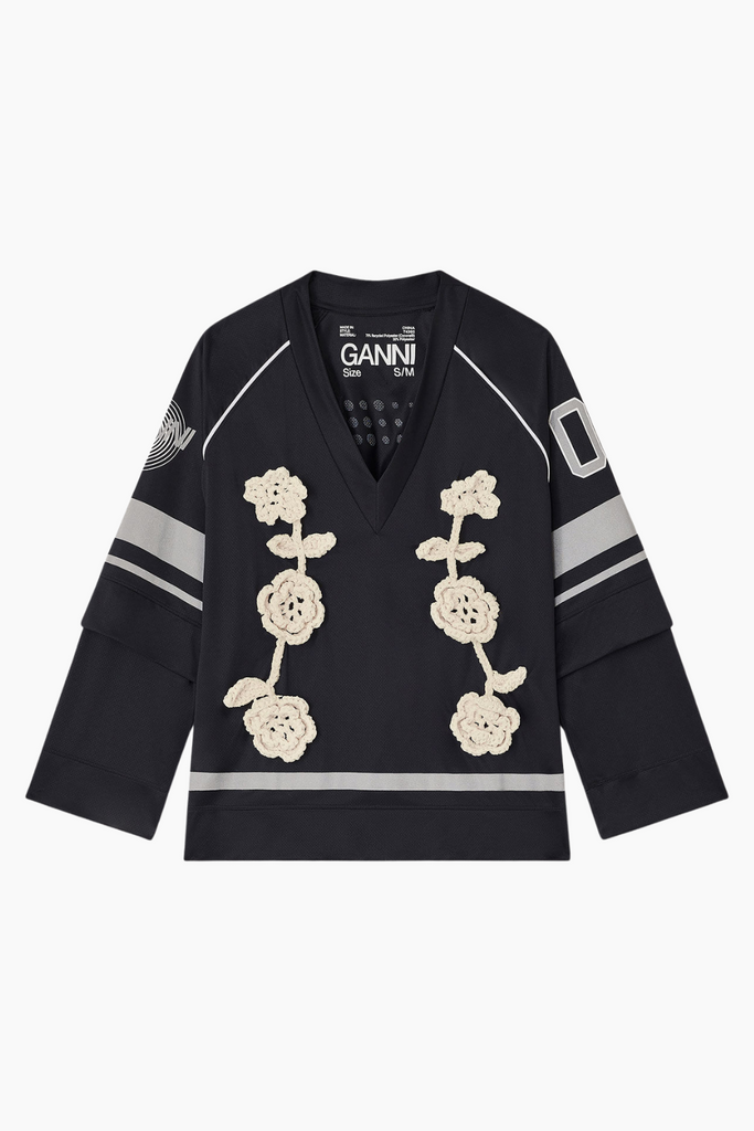 Cycora Jersey Oversized Long Sleeve T4392 - Black - GANNI