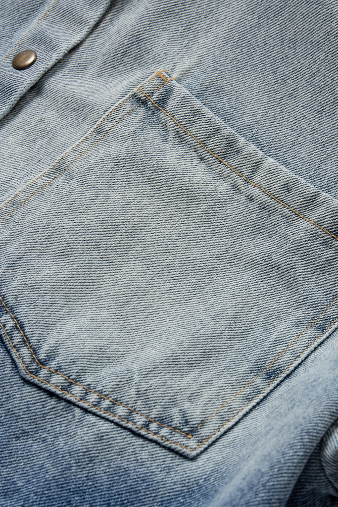 Dip Dye Cropped Shirt - Dip Dyed Denim - H2O Fagerholt