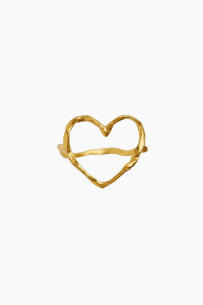 Funky Heart Ring - Gold - Stine A