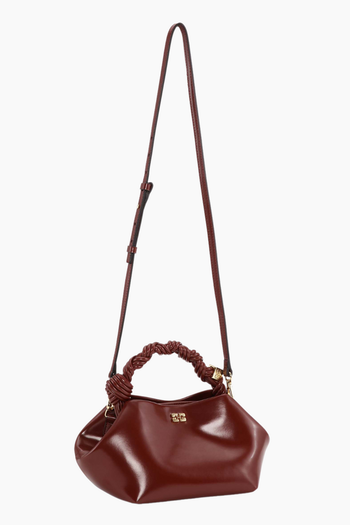 Ganni Bou Bag Small Patent Oleatex A6499 - Burgundy - GANNI