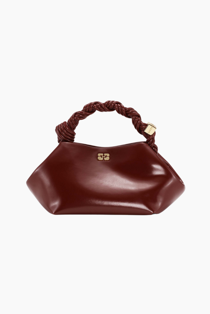 Ganni Bou Bag Small Patent Oleatex A6499 - Burgundy - GANNI