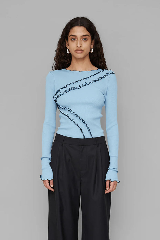 Giséle Seamless Top - Sky Blue - OpéraSPORT