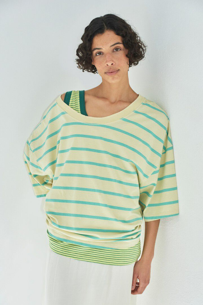 Gixy T-shirt - Mint Stripes - American Vintage