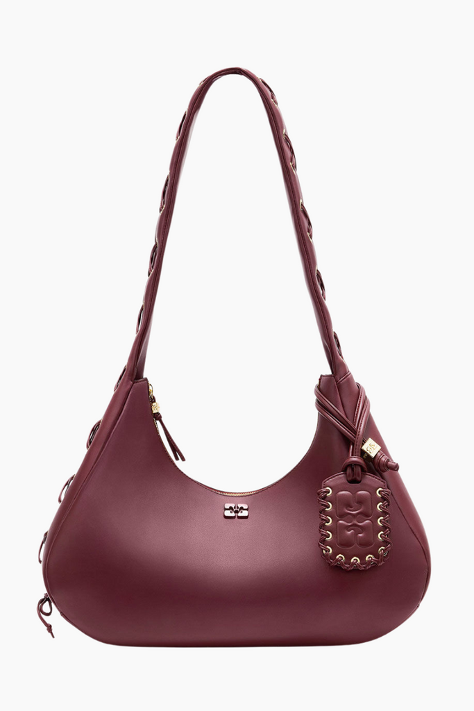 Hobo Medium Laces A7262 - Burgundy - GANNI