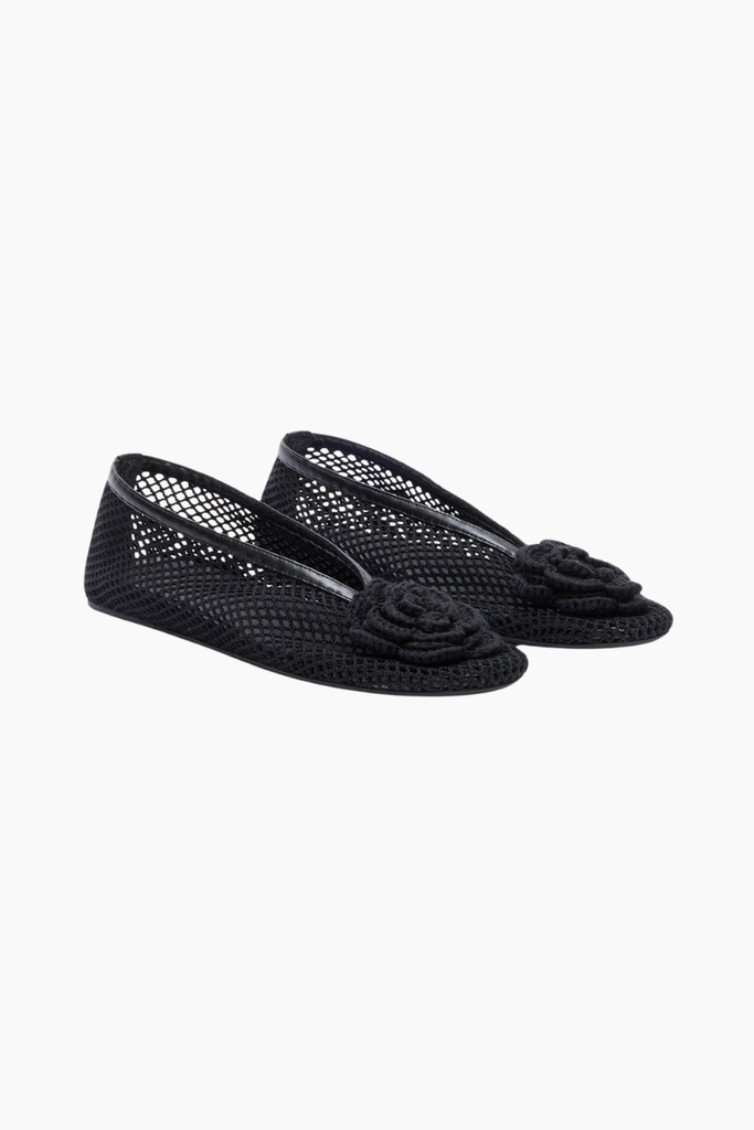 Jenny Ballerina Mesh Flower B1020190 - Black - GANNI