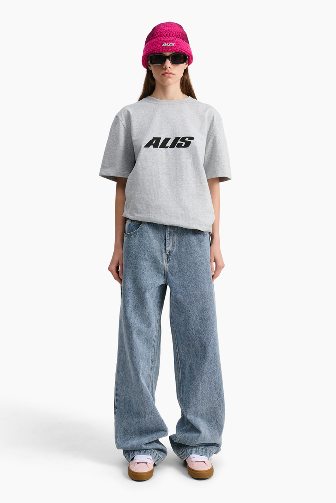 Jeron Essential T-shirt w/ Chest Logo - Grey Melange - ALIS