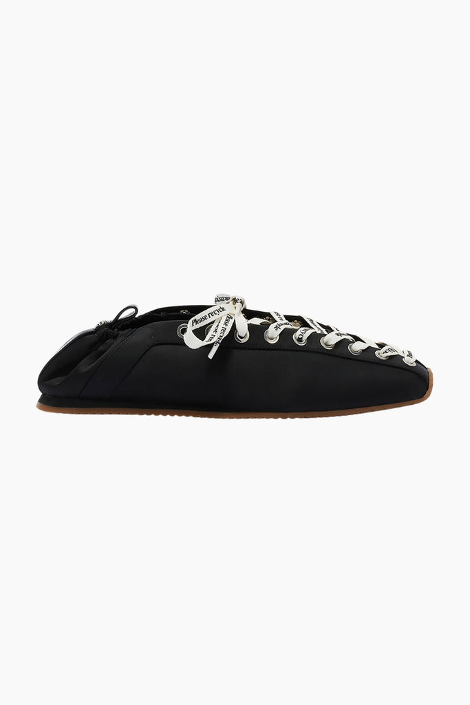 Lace Up Sporty Ballerina Nylon - Black - GANNI