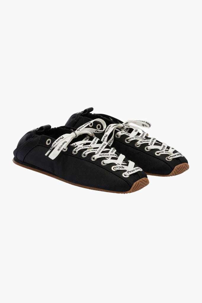 Lace Up Sporty Ballerina Nylon - Black - GANNI