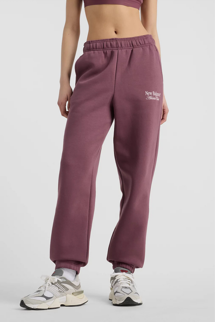 Linear Fleece Jogger Pants - Faded Plum - New Balance