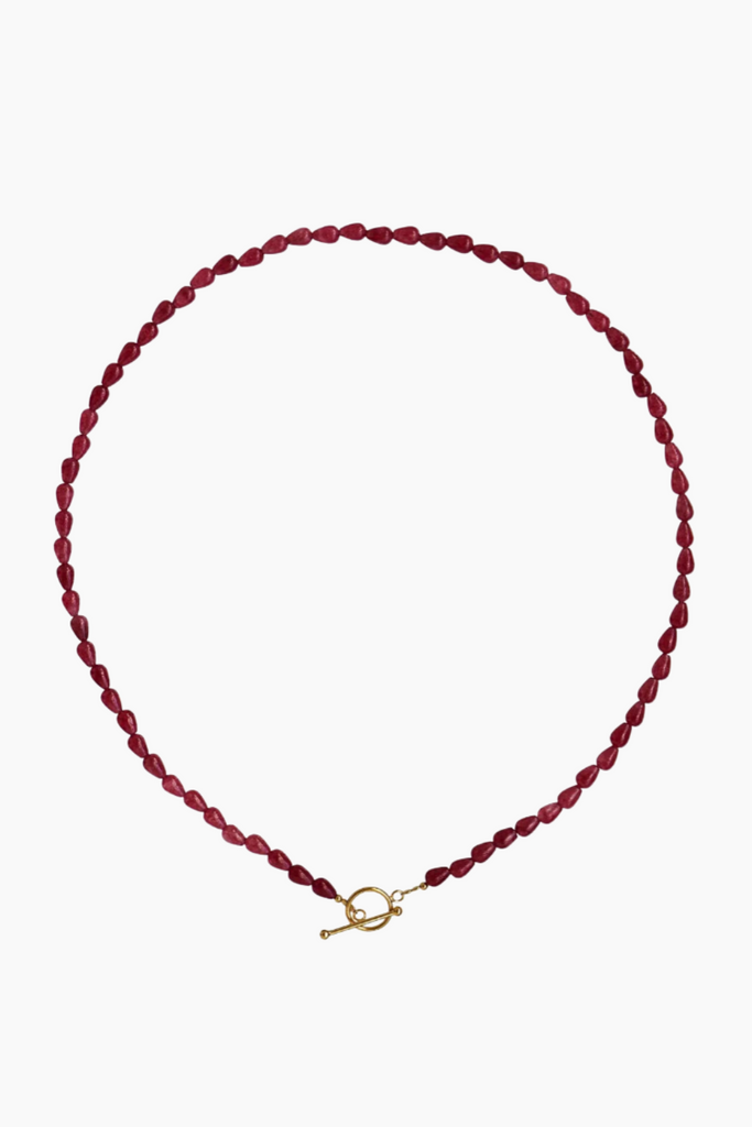 Love Drop Necklace - Burgundy - Stine A