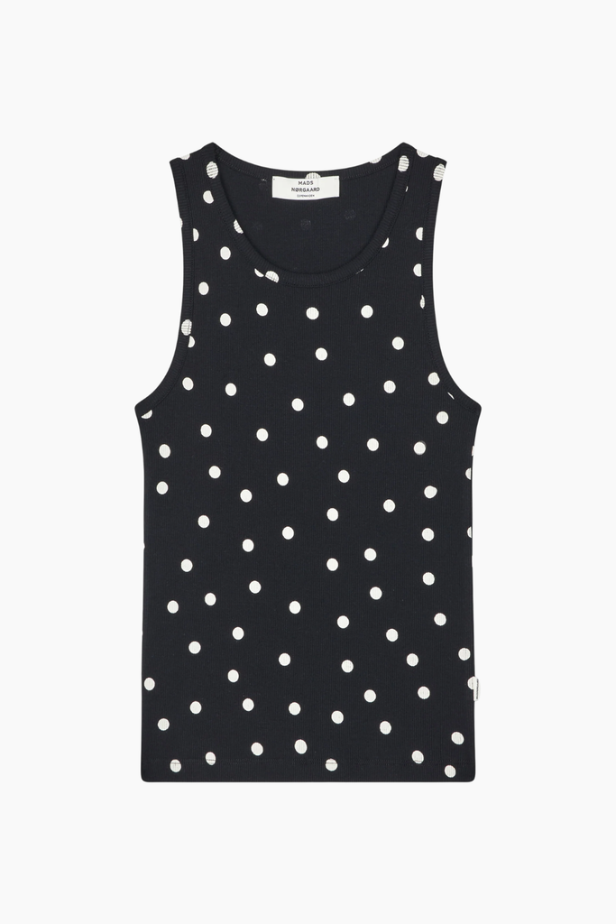 2x2 Cotton Addie Top AOP - Dot AOP Black - Mads Nørgaard
