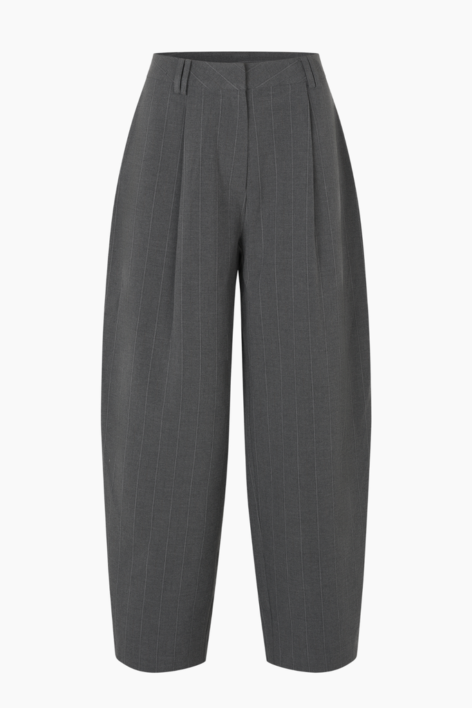 Mary Trousers - Dark Grey Mel. Stripe - Oval Square