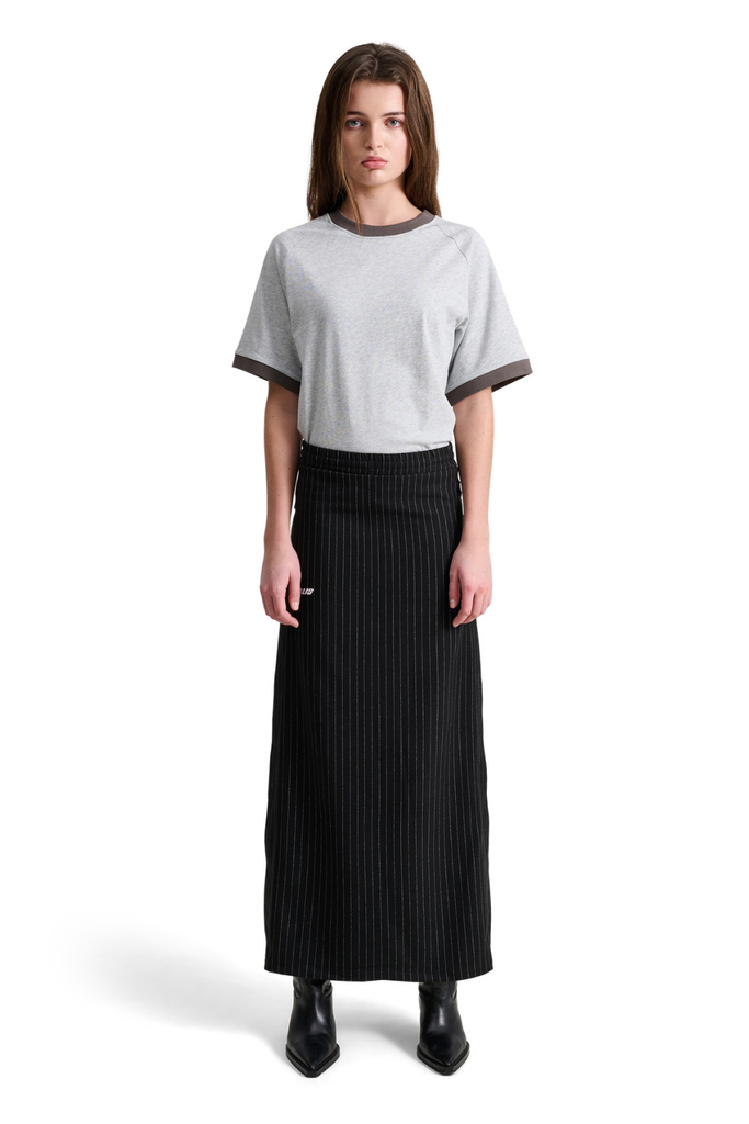 Nirah Long Skirt - Black Pinstripe - ALIS