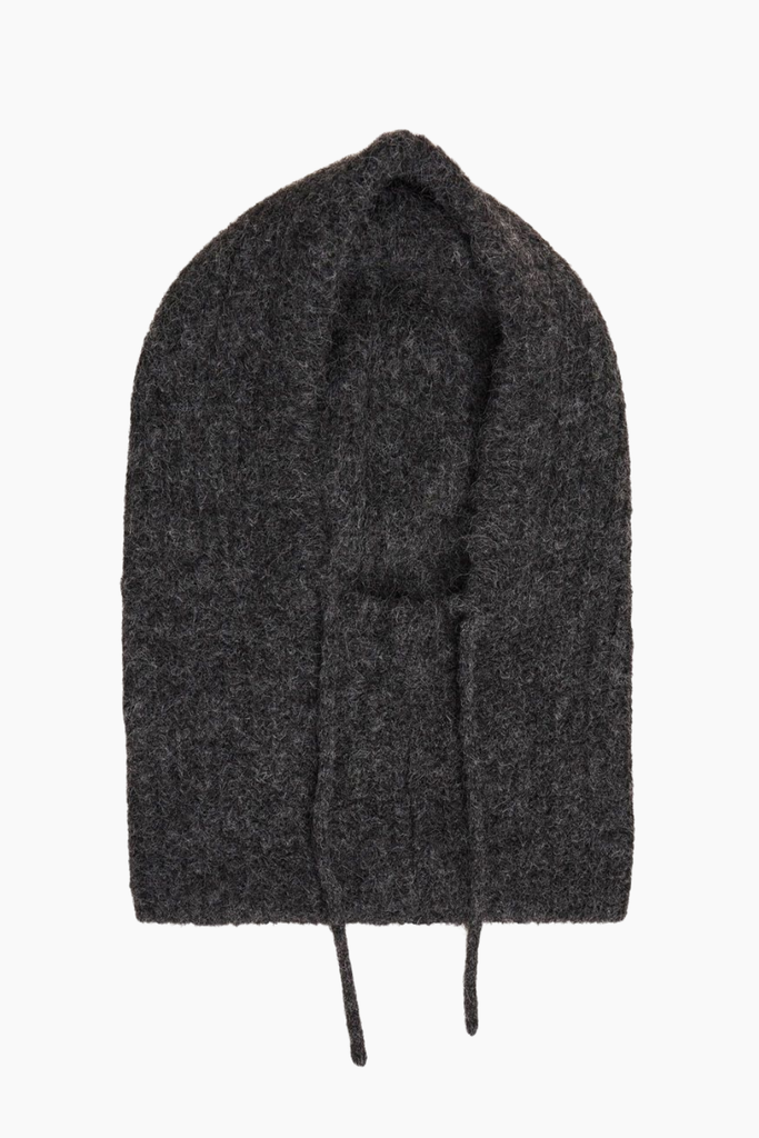 Objmilu Knit Balaclava - Dark Grey Melange - Object