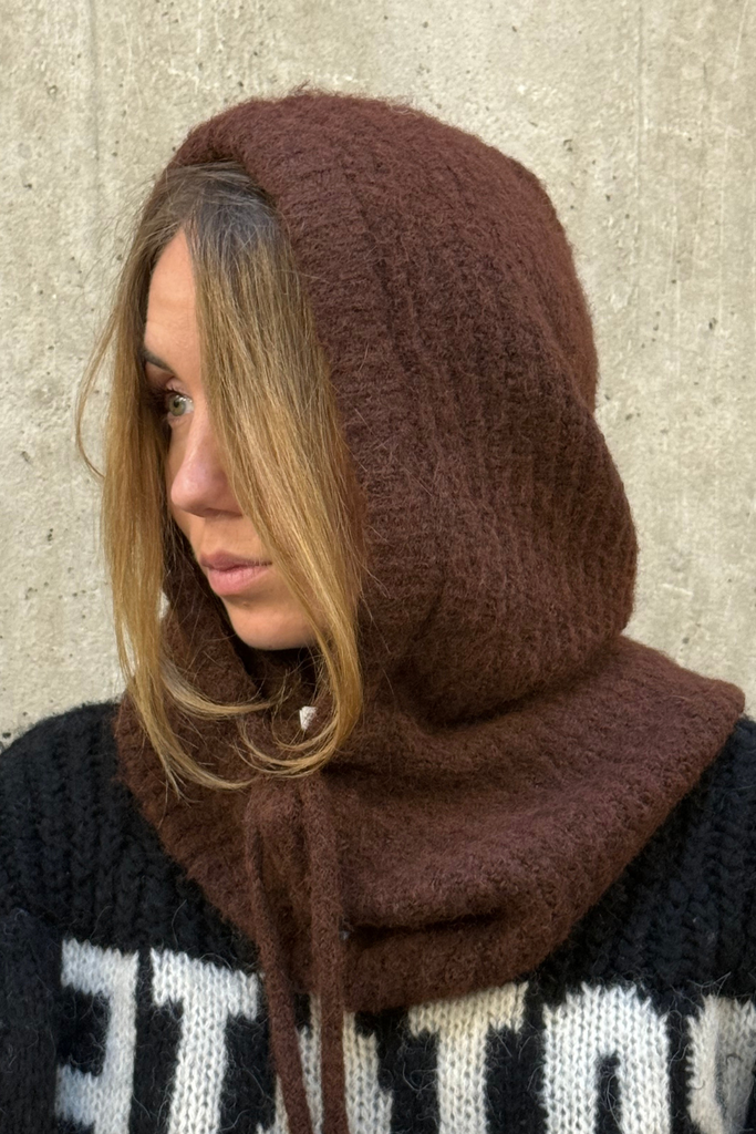 Objmilu Knit Balaclava - Seal Brown/Melange - Object