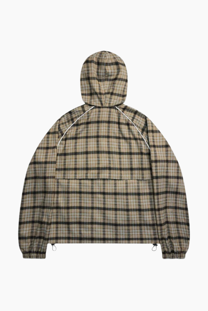 Orby Hooded Jacket - Sand/Blue Tartan - ALIS
