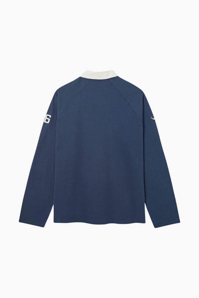 Oversized Polo Long Sleeve - Medieval Blue - bareen