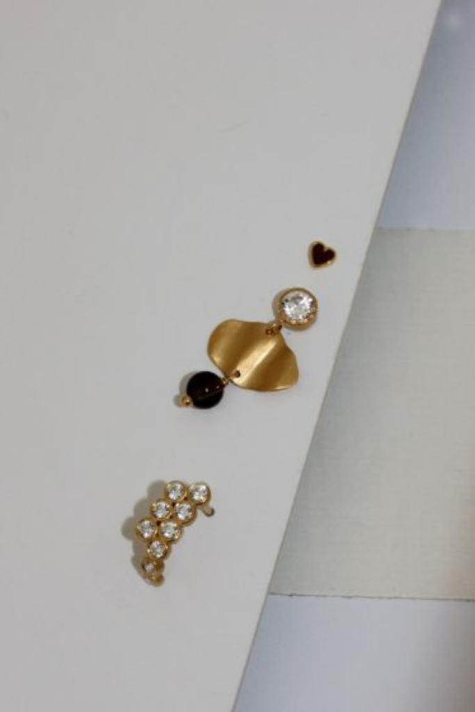 Petit Love Heart Mocha Enamel - Gold - Stine A