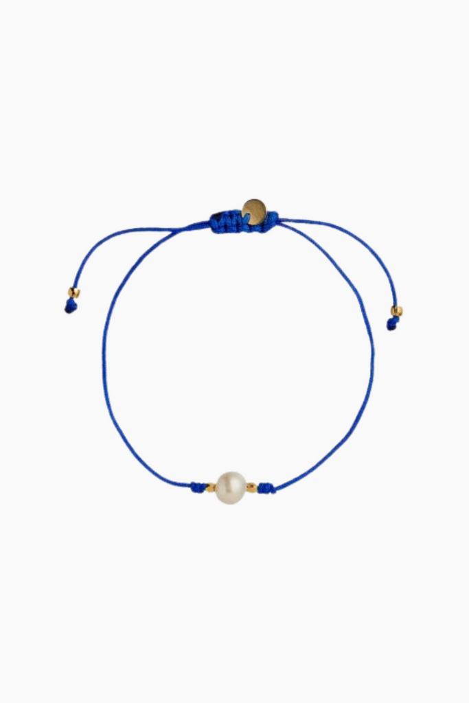 Petit Pearl Berrie Bracelet - Electric Blue Ribbon - Stine A