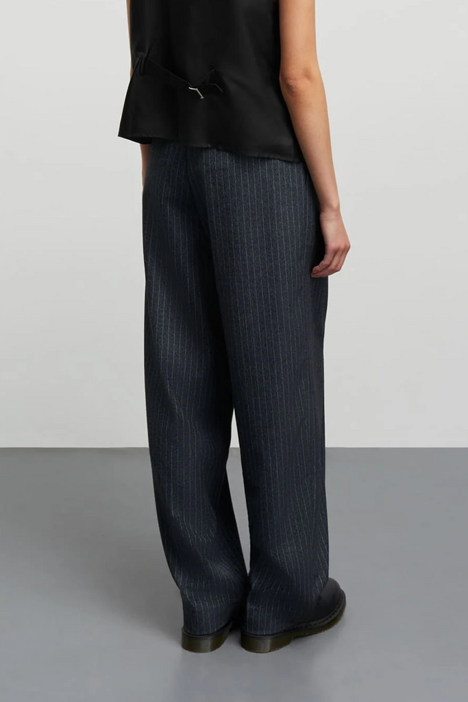 Pinstripe Melange Maria Pants - Parisian Night Melange - Mads Nørgaard