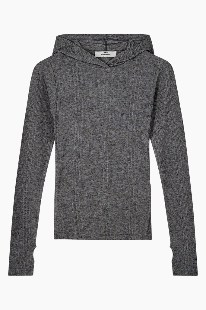 Point Wool Tutti Hood - Dark Grey Melange - Mads Nørgaard