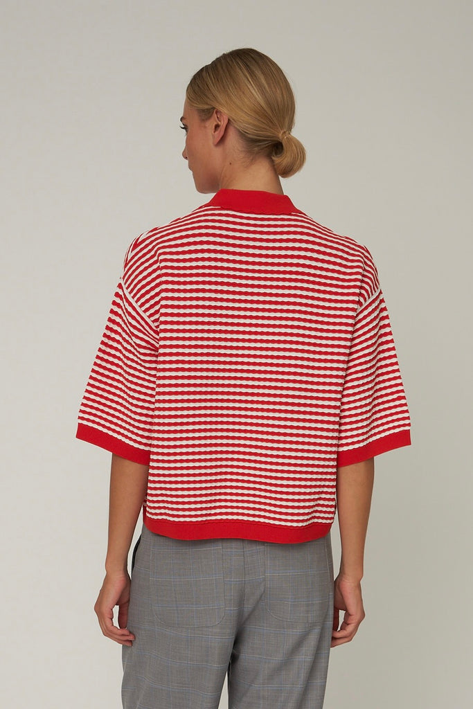Polo Knit - Red/Creme - Stella Nova