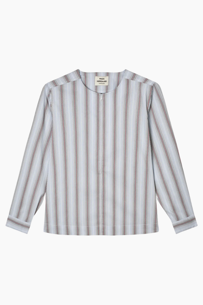Poplinda Dana Shirt - Shadow Pinstripe/Winery - Mads Nørgaard