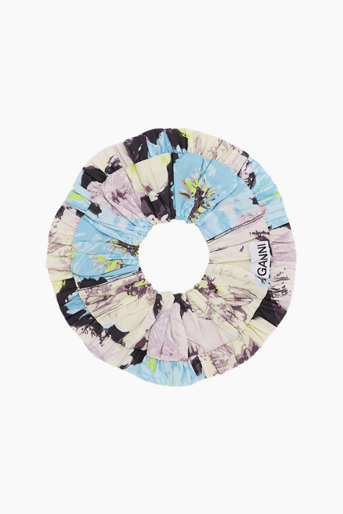 Printed Cotton Frill Scrunchie A6576 - Multicolour - GANNI
