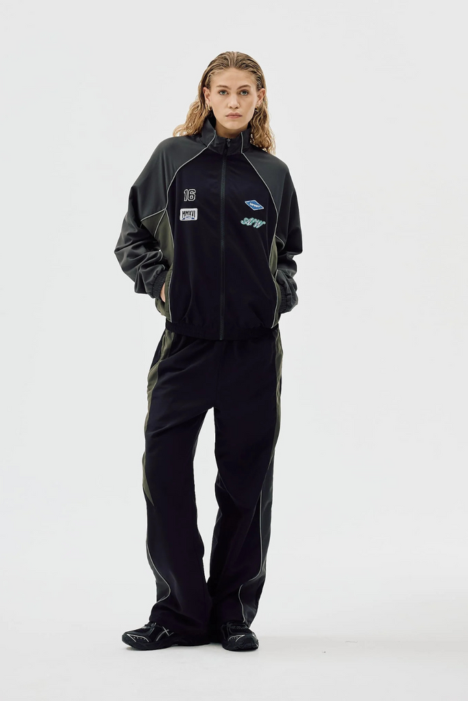 Relaxed Track Jacket Two-Tone - Meteorite - bareen