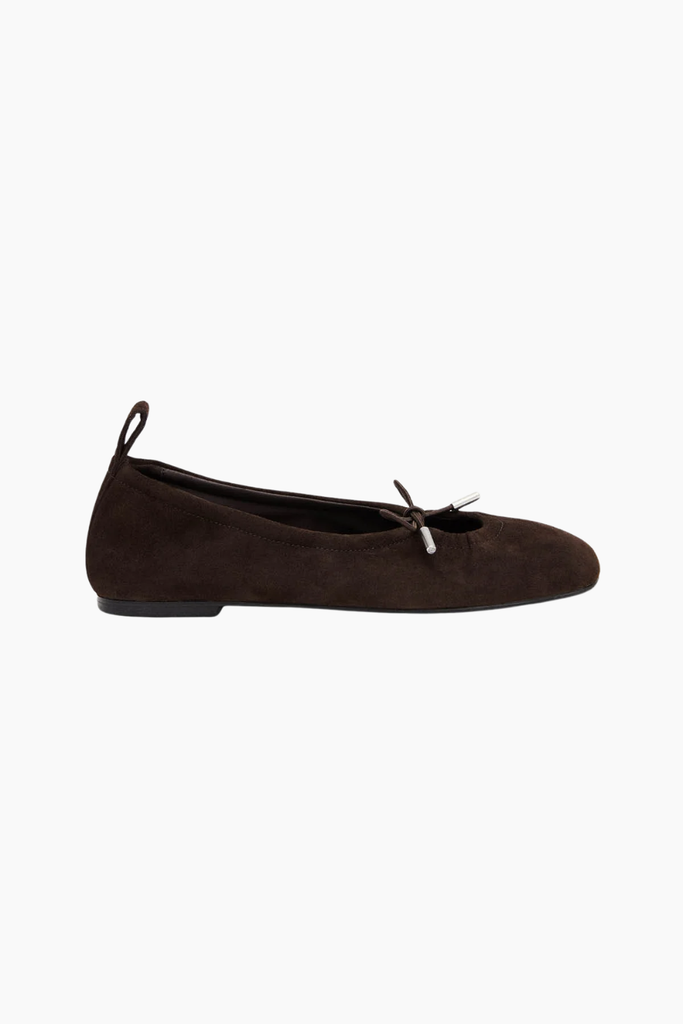 Rosalind Recycled Brown Leather Ballet Flats - Recycled Brown - Alohas