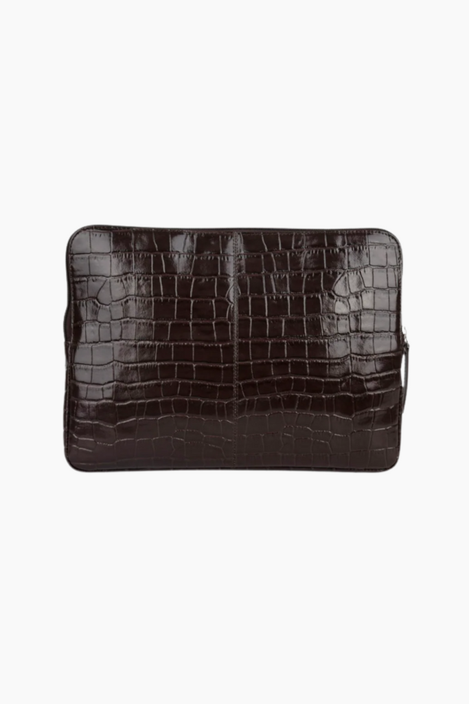 Selma Computer Sleeve - Brown Croco - Silfen Studio