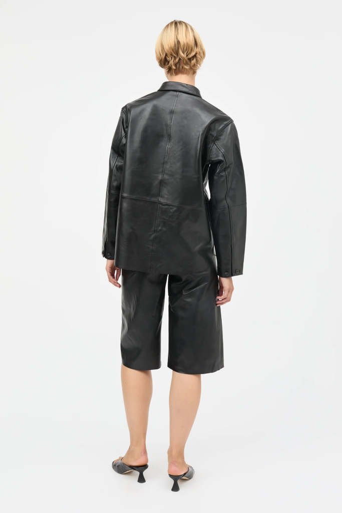 Shiny Leather Robyn Shorts - Black - Mads Nørgaard