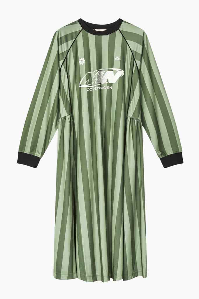 Shiny Sport Debbie Dress - Four Leaf/Oil Green - Mads Nørgaard